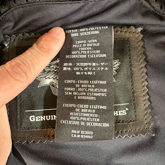 Size XL Harley-Davidson 115th Anniversary Leather Jacket Men's Black Buffalo #79 - Picture 9 of 12